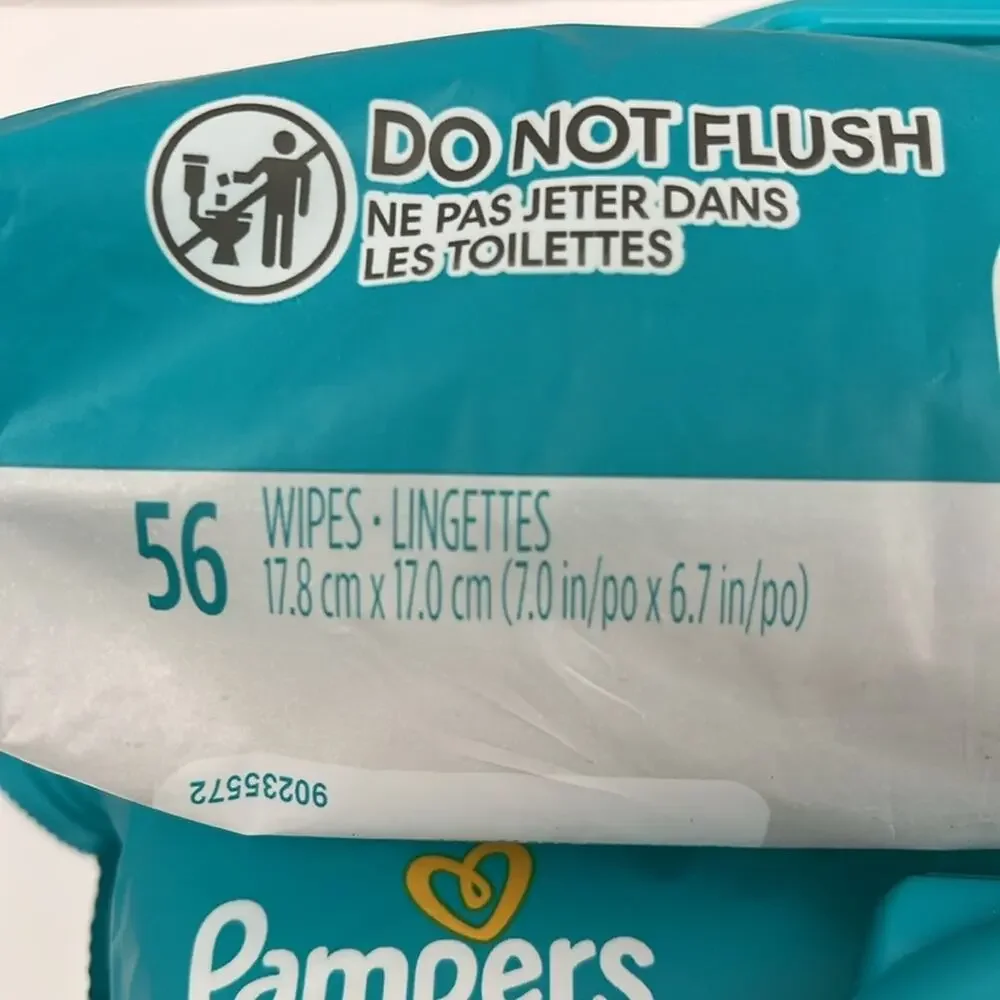 Pampers Multi-Use Baby Wipes 56 Ct Bundle of 3 Pop Top Packs Fragrance Free